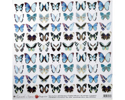 Бумага для скрапбукинга арт.CH.12864 'Голубые бабочки'