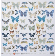 Бумага для скрапбукинга арт.CH.12865 'Винтажные бабочки'