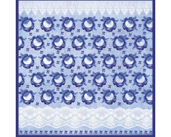 Бумага для скрапбукинга 'Гжель' арт.CP02514 кружево голубое 30,5х30,5см 160г/м одностор