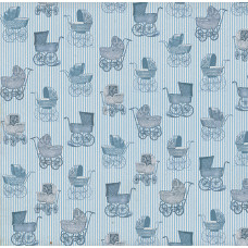 Бумага для скрапбукинга 'Малыш и малышка' арт.CP06365 голубые коляски