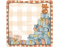 Бумага для скрапбукинга 'рыжий кот' арт.CP01418 гора подарков 30,5х30,5см 160г/м одностор