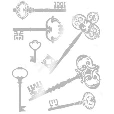 Трансфер декоративный арт.VS-100 'Ключи' 17х25см серебро