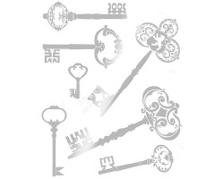 Трансфер декоративный арт.VS-100 'Ключи' 17х25см серебро
