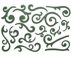 Набор фигурок из картона т.зеленый матовый арт.ЛО-ВФ021 'Завитки' А4