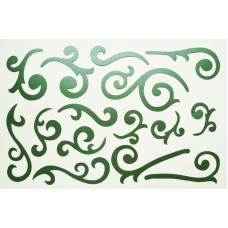 Набор фигурок из картона т.зеленый перламутровый арт.ЛО-ВФ019 'Завитки' А4