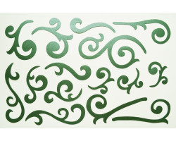 Набор фигурок из картона т.зеленый перламутровый арт.ЛО-ВФ019 'Завитки' А4