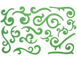 Набор фигурок из картона зеленый арт.ЛО-ВФ020 'Завитки' А4