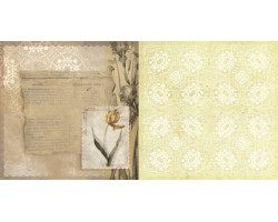 Бумага для скрапбукинга 'ботанический атлас' арт.CP01005 тюльпан 30,5х30,5см 160г/м двухстор