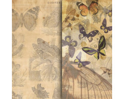 Бумага для скрапбукинга 'ботанический атлас' арт.CP01074 бабочки 30,5х30,5см 160г/м двухстор