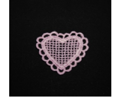 Декоративный элемент G-484-1 арт.КЛ.23796 'Сердце мал.' хлопок упак. 2шт цв.розовый