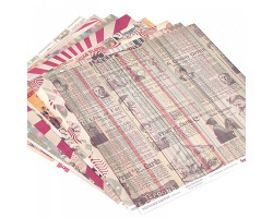 Набор бумаги для скрапбукинга арт.SCB220604900 30,5х30,5 см 180 гр/м двусторон Старый цирк, 8 листов