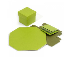 Складная коробочка Creativ арт.233007 цв.темно-зеленый/лаймово-зеленый 5,5*5,5 см уп.10 ш