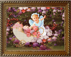 Рисунок на ткани 'Славяночка' арт. КС-078 Цветочный ангел 28х36 см