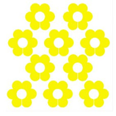 Световозвращающие наклейки арт.СВЭН.087 'Цветочный набор' (На обод колеса) (Желтый)