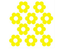 Световозвращающие наклейки арт.СВЭН.087 'Цветочный набор' (На обод колеса) (Желтый)