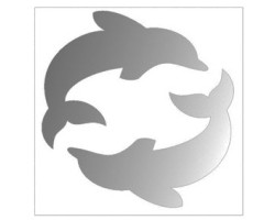 Термошеврон арт.СВЭТ.057 'Дельфины' 6х6 см
