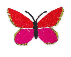 Термоаппликации арт.TBО#3 'Бабочка' цв.4 красный/малиновый