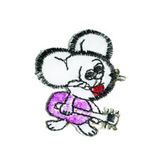 Термоаппликации детские 'Мышка с гитарой'арт.ТВY-10 цв. 3 розовый размер 30*40мм