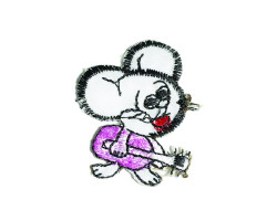 Термоаппликации детские 'Мышка с гитарой'арт.ТВY-10 цв. 3 розовый размер 30*40мм