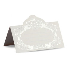 Банкетная карточка, арт.FK.08772-БС белая, тиснение серебро