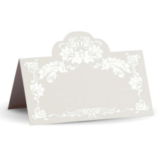 Банкетная карточка, арт.FK.08775-БС белая, тиснение серебро