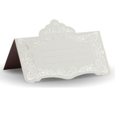 Банкетная карточка, арт.FK.08776-БС белая, тиснение серебро