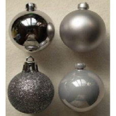 EN.38996 Новогоднее подвесное украшение шар 'Ассорти черненое серебро' 6см уп.6шт