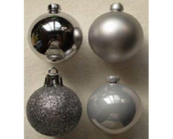 EN.38996 Новогоднее подвесное украшение шар 'Ассорти черненое серебро' 6см уп.6шт