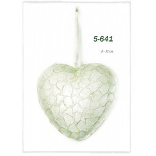 Сердце белое среднее из смальты арт.FAF.5-641 d-12см