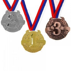 СЛ.1040397 Медаль призовая 029 диам 5 см. 3 место цв.бронза