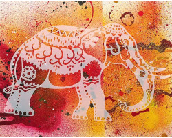 Трафарет-силуэт Marabu арт.28800001 цв.001 индийский слон A4 см