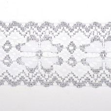 Кружево-трикотаж арт.7с1-г10 (16с) шир.50мм цв.белый/серебро уп.50м