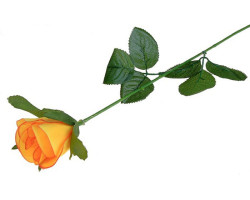 СЛ.482694 Цветы искусственные Роза цв.желтая с окантовкой 63см d-5см