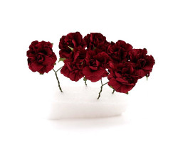 Кудрявые розы из бумаги арт.SCB280609 БОРДОВЫЕ уп.8 шт