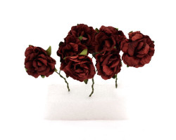 Кудрявые розы из бумаги арт.SCB280610 ТЕМНО-КОРИЧНЕВЫЕ уп.8 шт