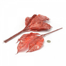 Листья с глиттером на вставке арт.ZA.5906 цв.красный 35см