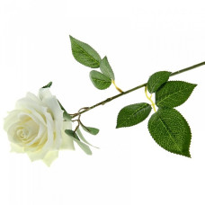 СЛ.296486 Цветы искусственные Роза бархат цв.белый 70см