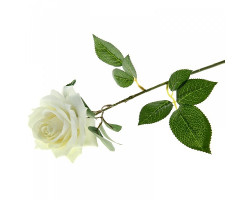 СЛ.296486 Цветы искусственные Роза бархат цв.белый 70см