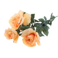 СЛ.649485 Цветы искусственные Роза куст 3 бутона цв.кремовый 83см d-15см