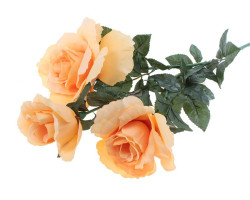 СЛ.649485 Цветы искусственные Роза куст 3 бутона цв.кремовый 83см d-15см