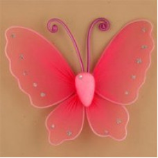 Украшение д/штор бабочка на булавке арт.TBY-С002 10*12см цв.розовый
