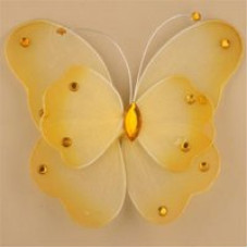 Украшение д/штор бабочка на булавке арт.TBY-С008 14*14см цв.желтый