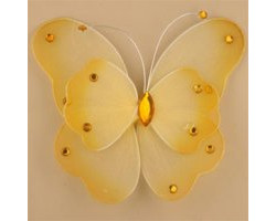 Украшение д/штор бабочка на булавке арт.TBY-С008 14*14см цв.желтый