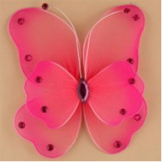 Украшение д/штор бабочка на булавке арт.TBY-С008 14*14см цв.розовый