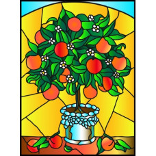 Набор для создания витража 'Колор Кит' арт.КК.HG001 Апельсиновое дерево 43х53