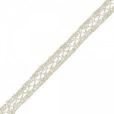 Кружево вязаное арт.A1176.02 шир.15мм цв.серебро уп.9,14м