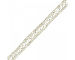 Кружево вязаное арт.A1176.02 шир.15мм цв.серебро уп.9,14м