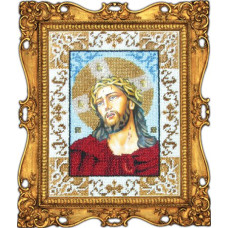 Набор для вышивания бисером 'ВЫШИВАЕМ БИСЕРОМ' арт.L10 Иисус в терновом венке 18x24 см