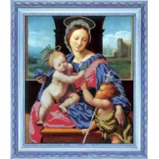 Набор для вышивания бисером 'ВЫШИВАЕМ БИСЕРОМ' арт.L43 Мадонна с младенцами 27x31 см