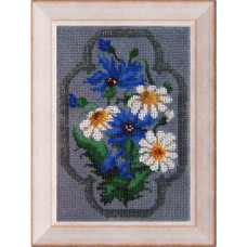 Набор для вышивания Вышивальная мозаика арт. 027ЦВ. Полевые цветы.Набор д/выш.бисером 16х24см